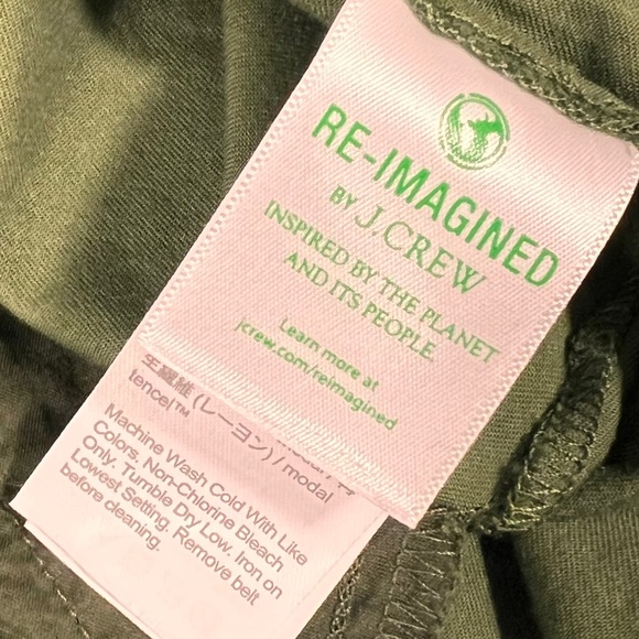 J. Crew Re-imagined Button Down Belted Shirt Dress 10 Hunter Green Transition - Picture 7 of 10